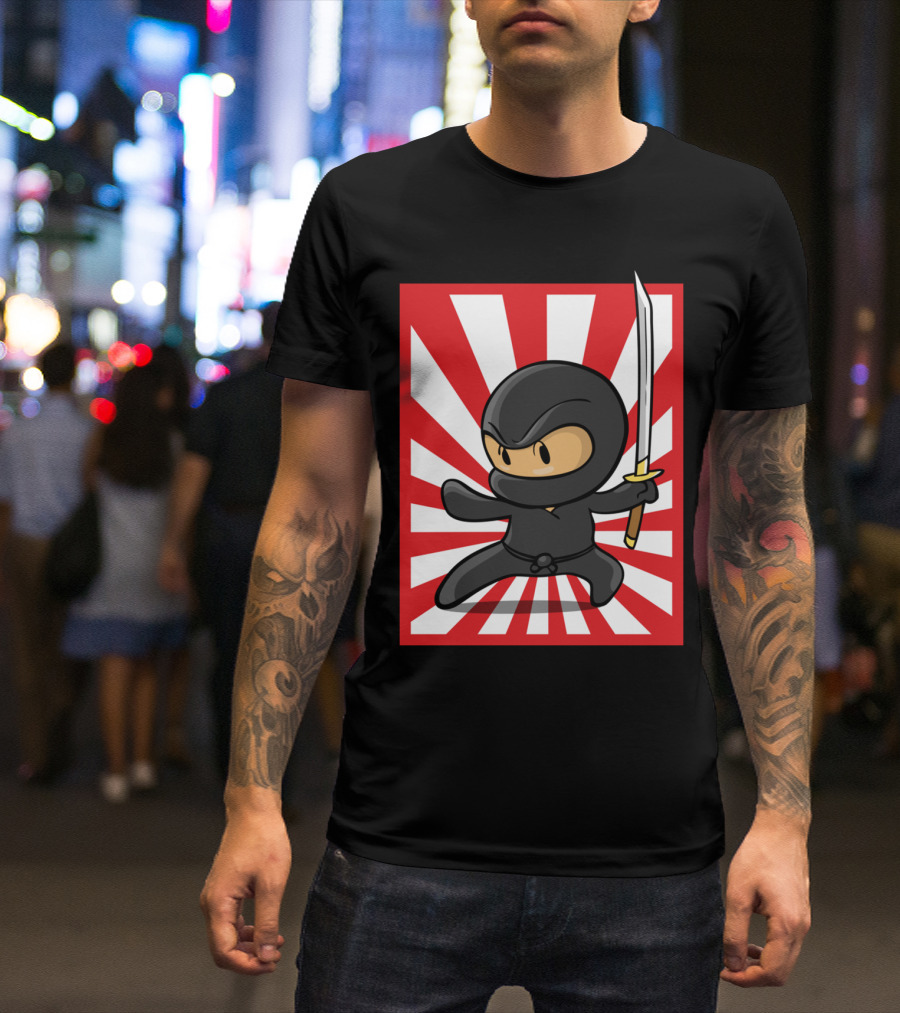 Little Ninja Sunburst Sword Stance T-Shirt