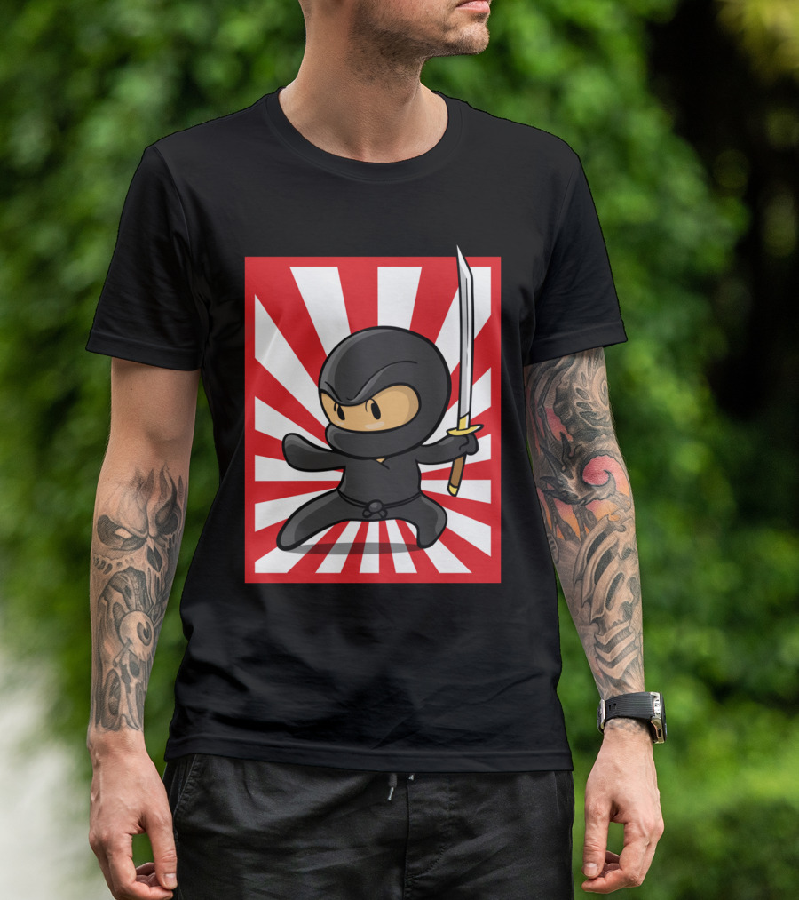 Little Ninja Sunburst Sword Stance T-Shirt