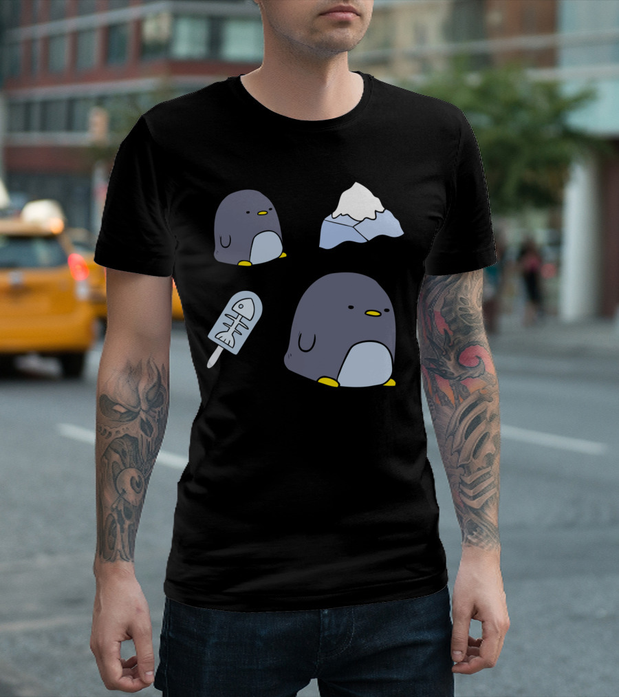 Little Penguin Iceberg and Fish Popsicle T-Shirt