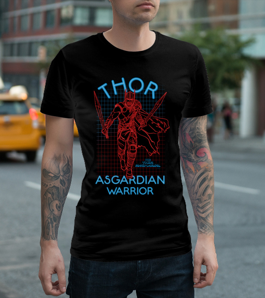 Thor Asgardian Warrior Marvel Ragnarok Grid T-Shirt