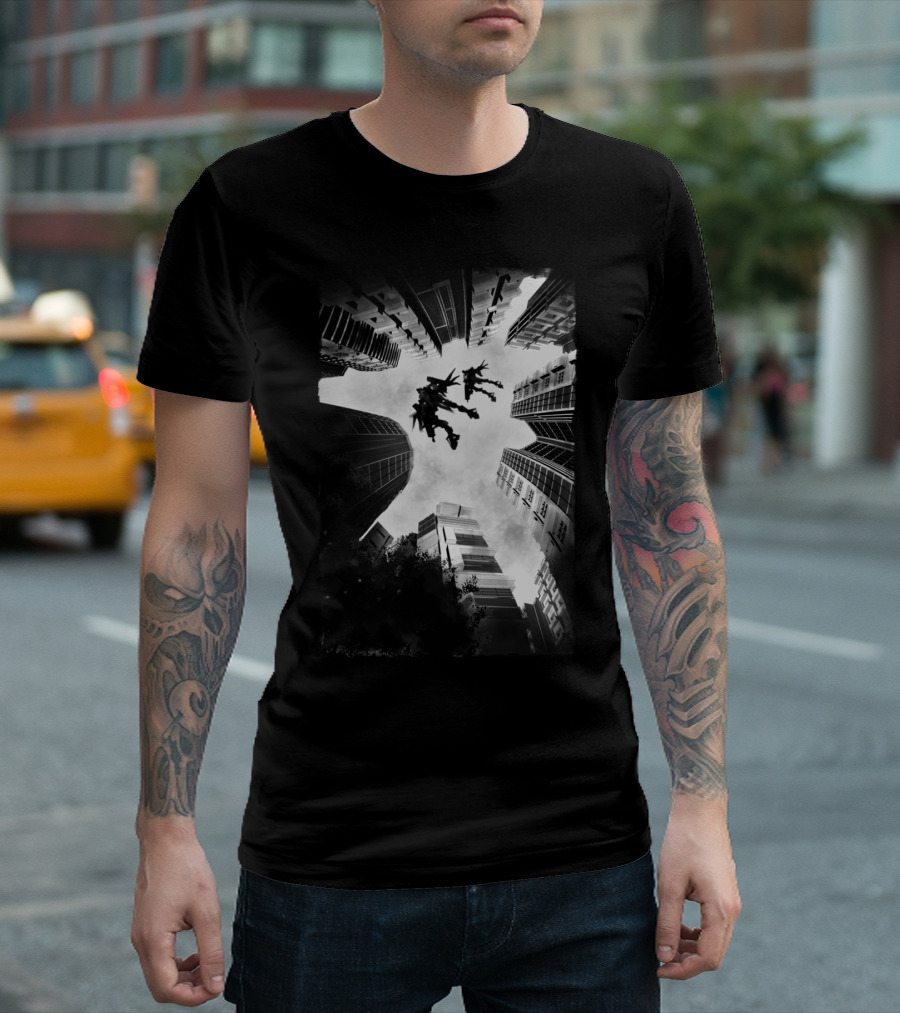 Mech Flight Urban Skyline Perspective T-Shirt