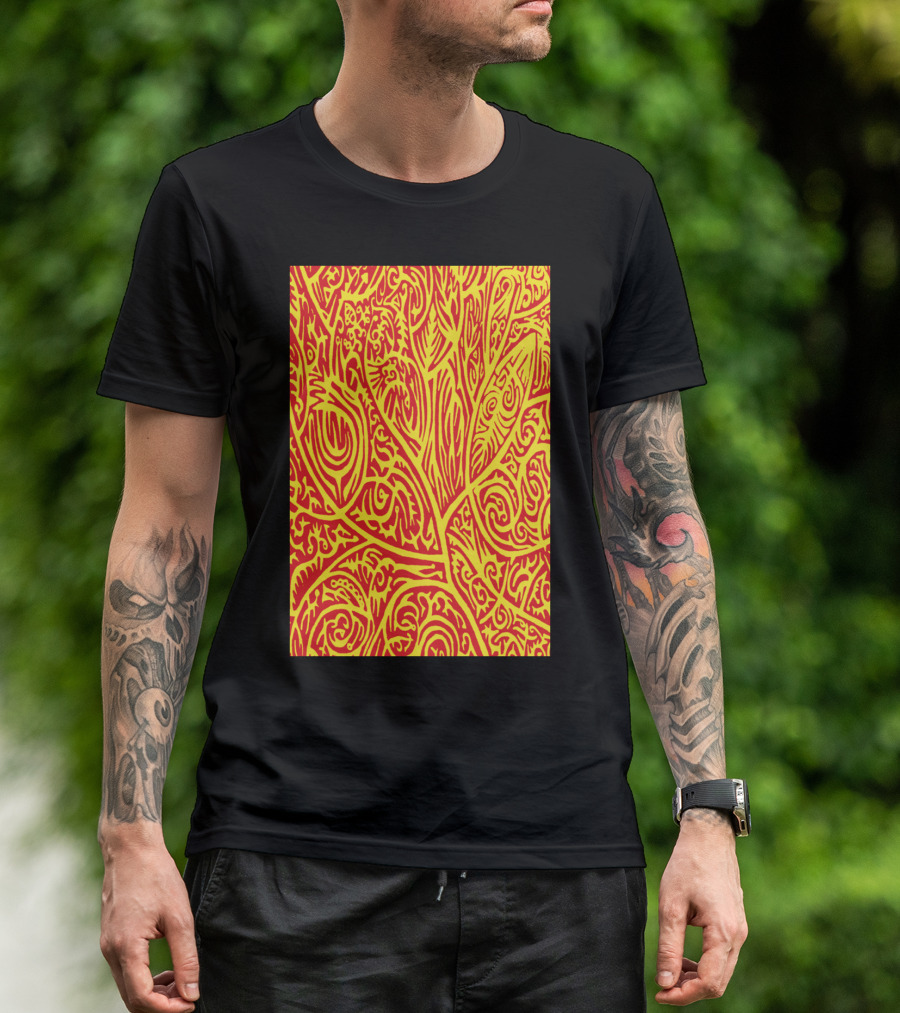 Red Yellow Arbor Cha Tribal T-Shirt