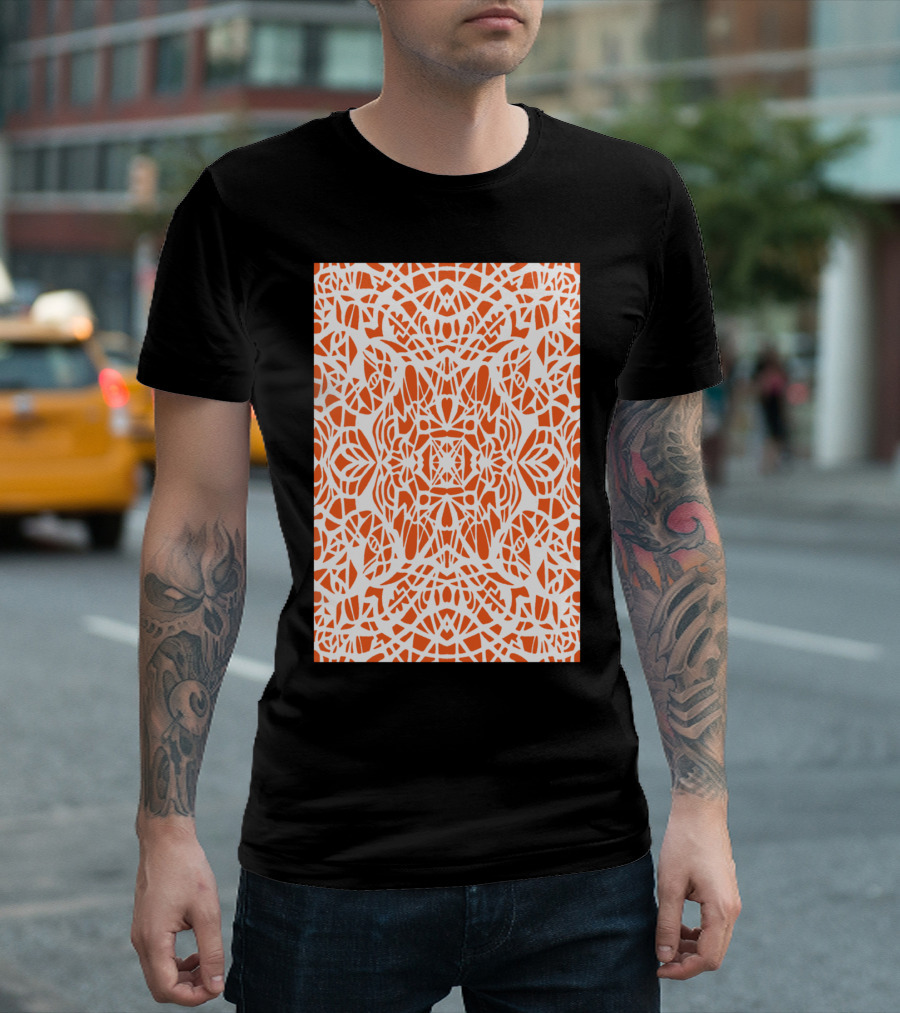 Orange Geometric Symmetry T-Shirt