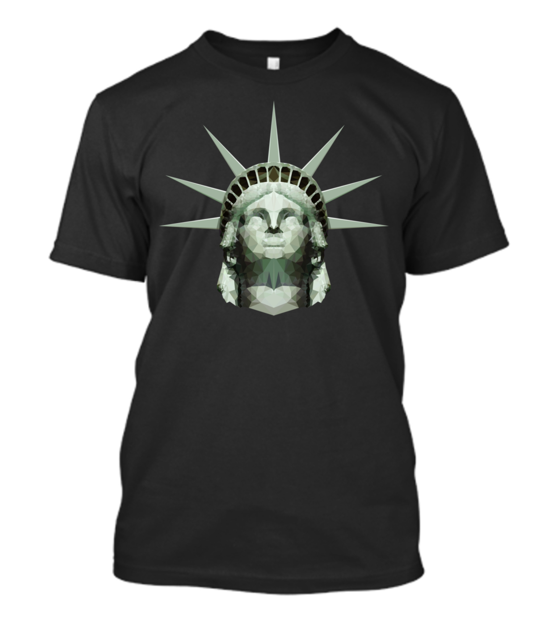 Statue Of Liberty Geometric Head Inside Triangle T-Shirt