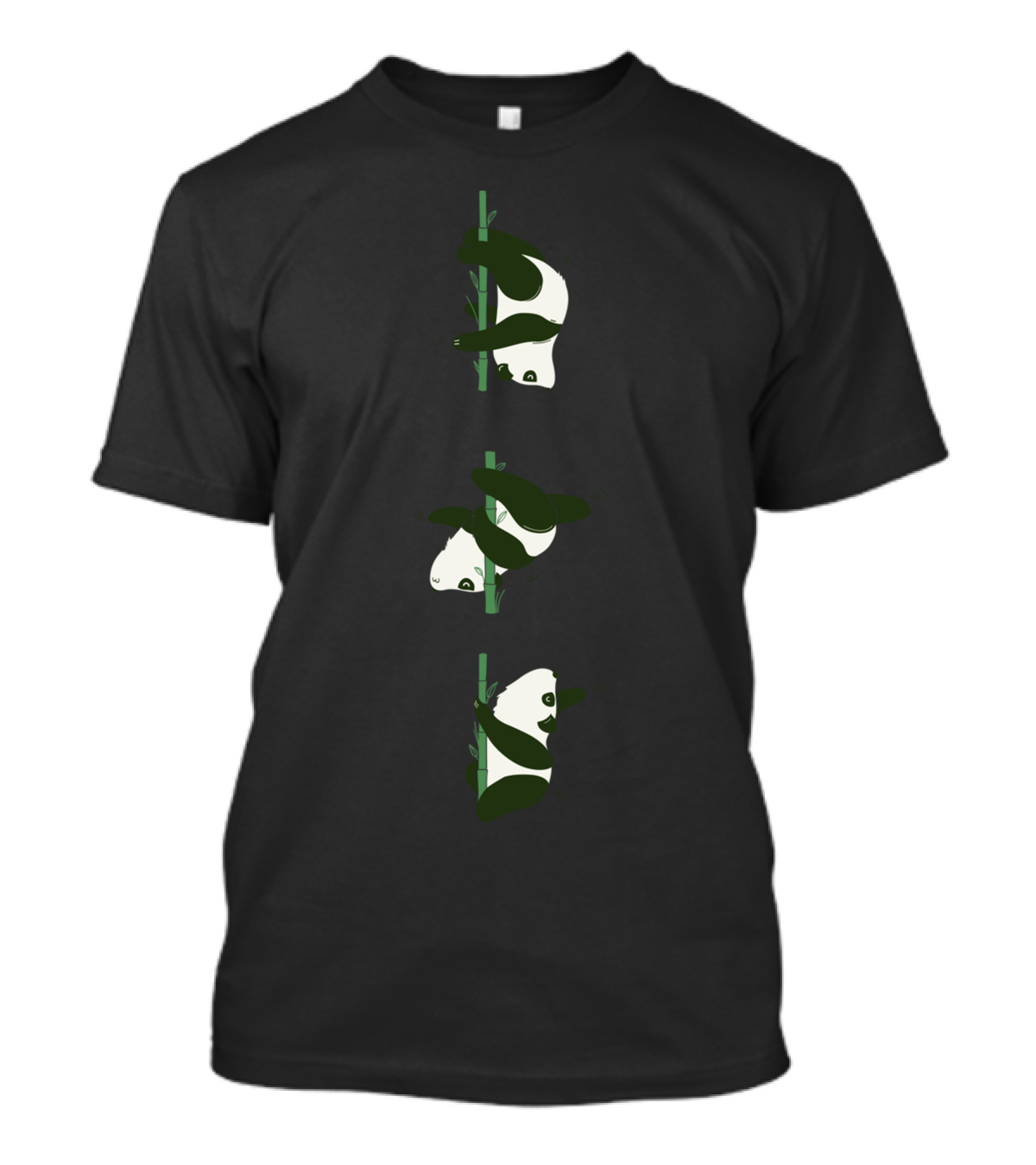 Pole Pandance Panda Bears Climbing Bamboo T-Shirt