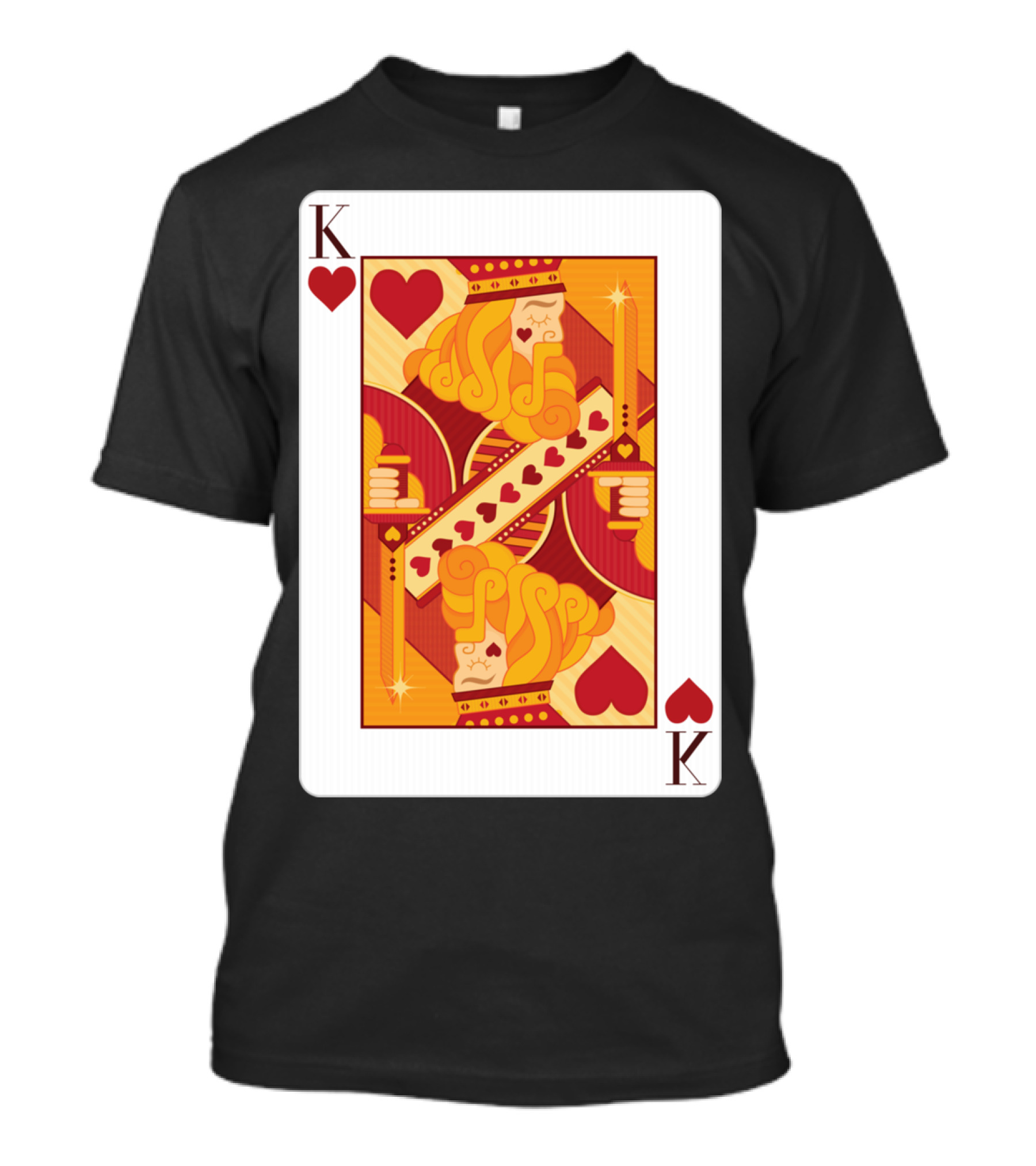 King Of Hearts Vintage Playing Card T-Shirt