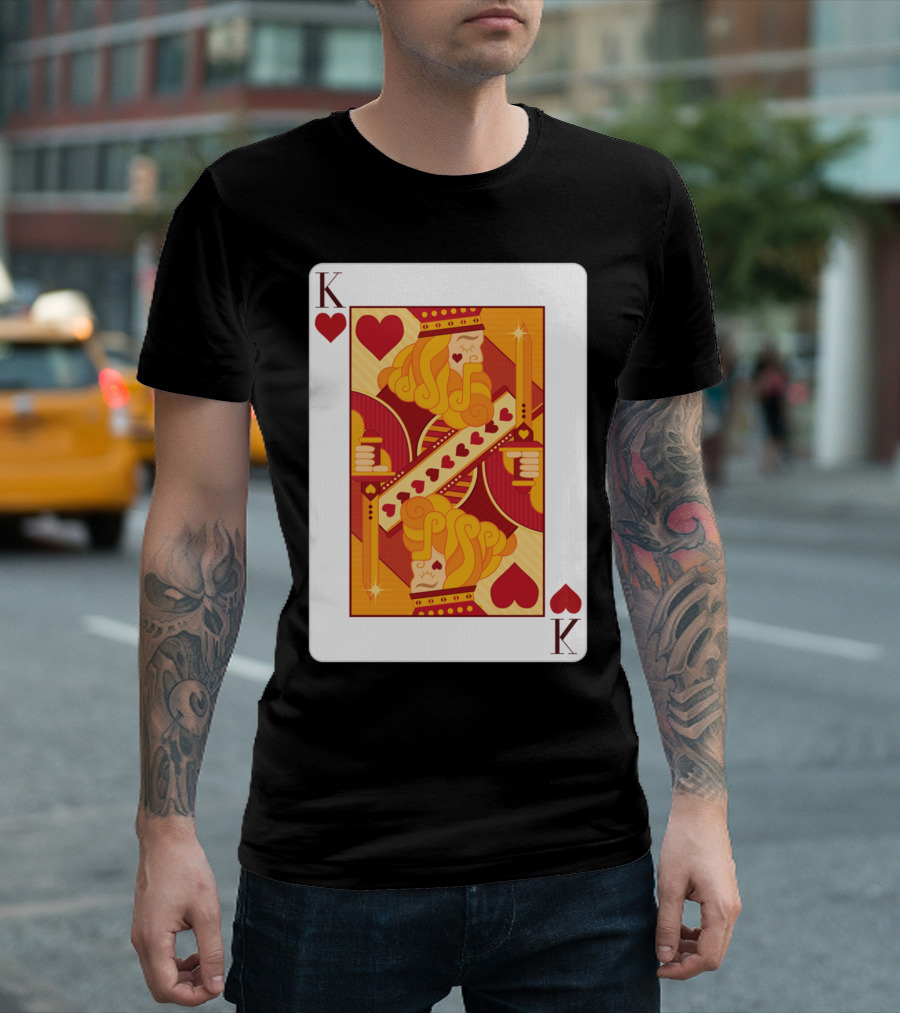 King Of Hearts Vintage Playing Card T-Shirt