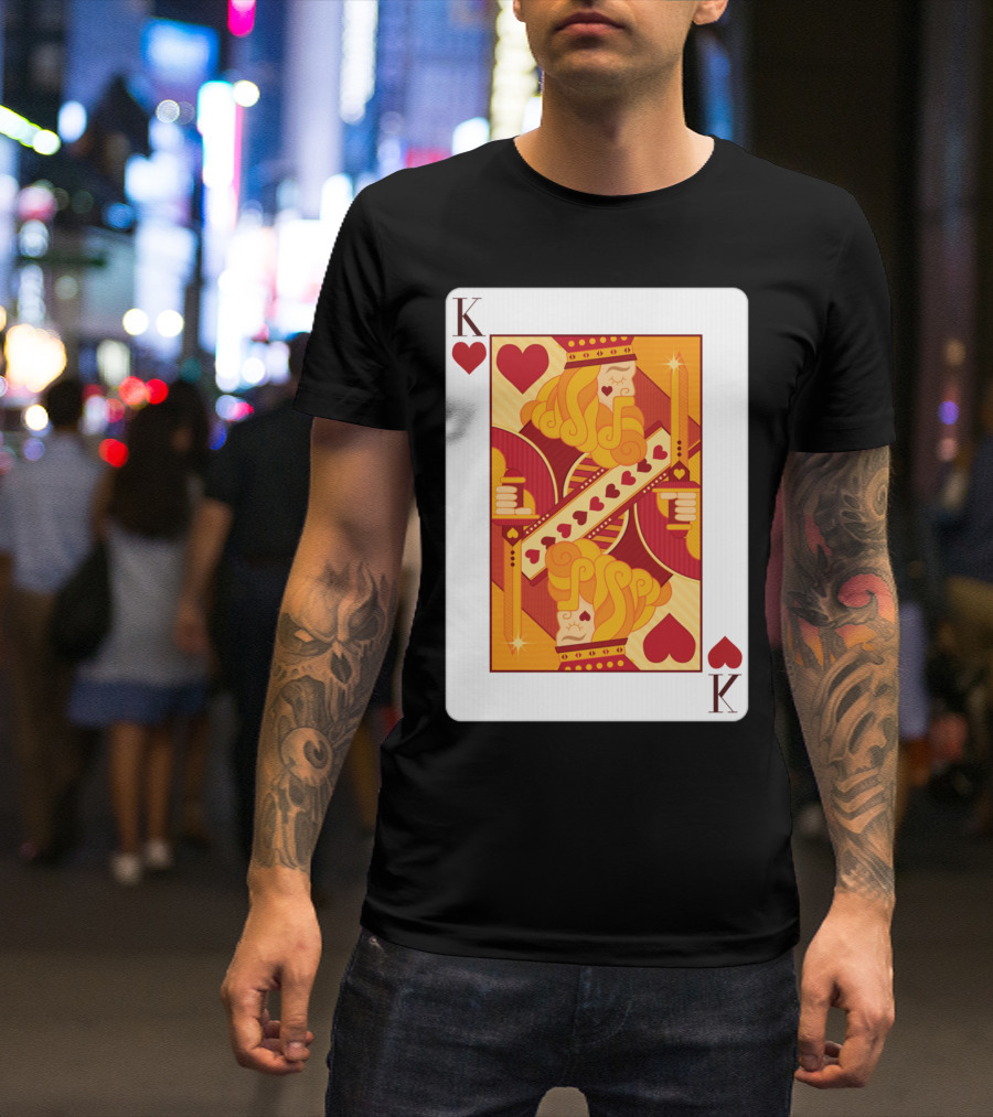 King Of Hearts Vintage Playing Card T-Shirt
