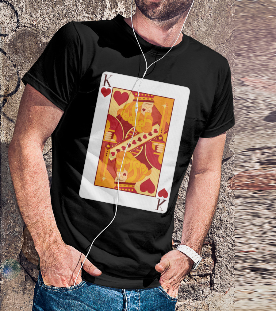 King Of Hearts Vintage Playing Card T-Shirt
