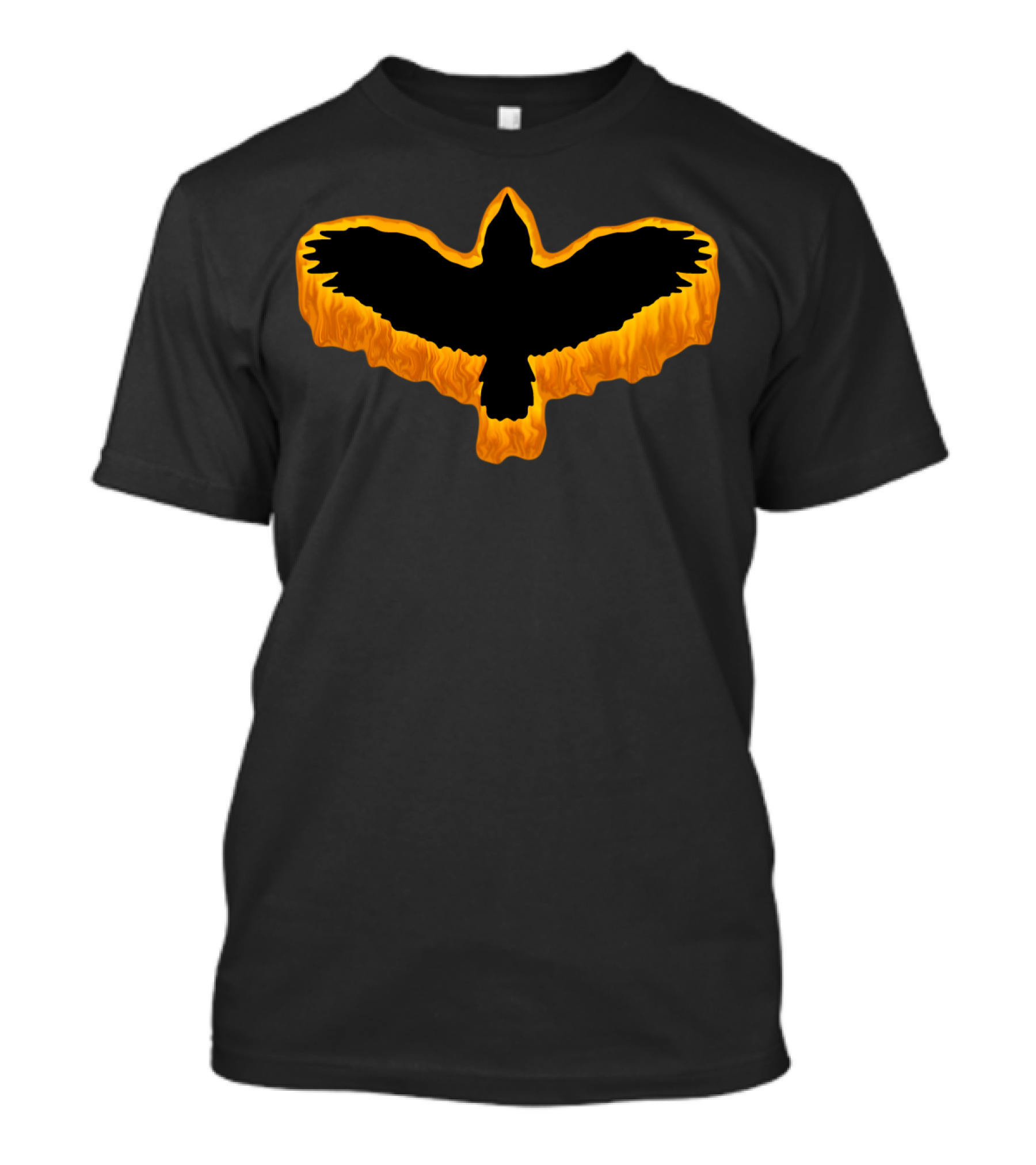 Crow Silhouette With Fiery Border T-Shirt