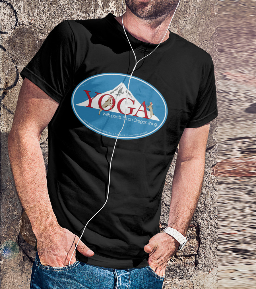Yoga With Goats It's An Oregon Thing Mountain Background T-Shirt