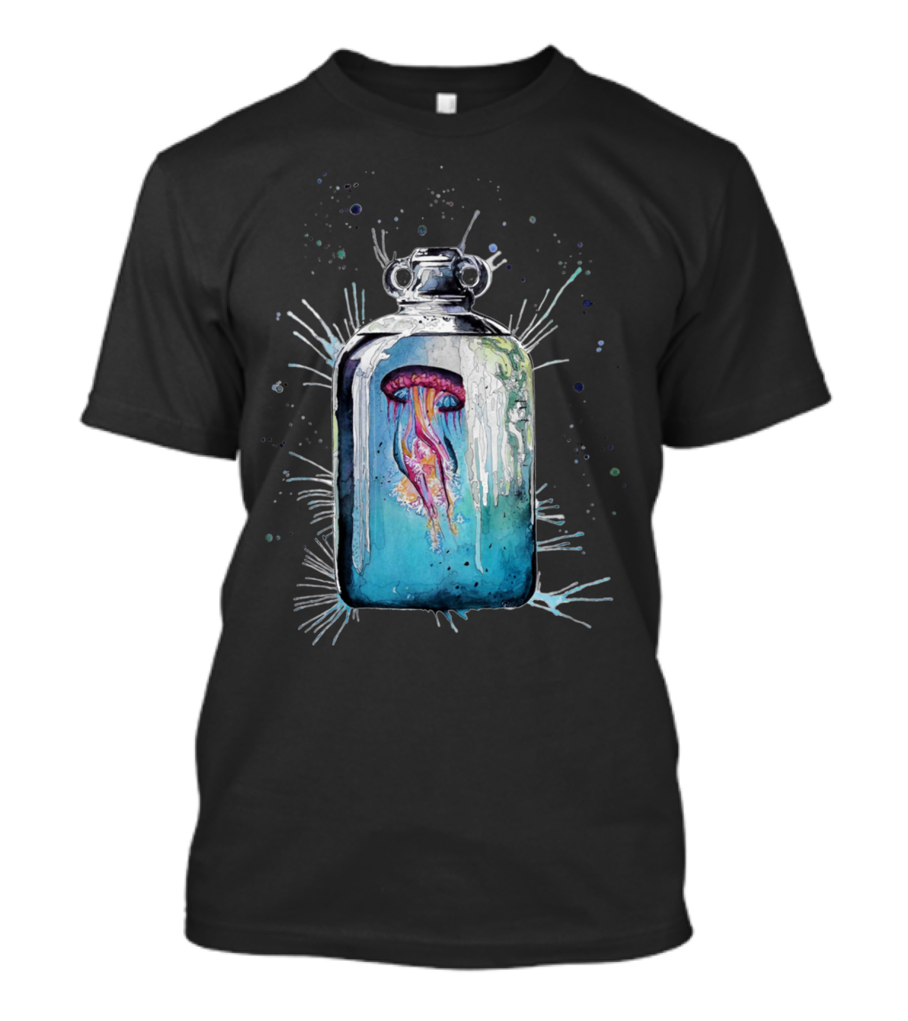 Cruelty Jellyfish In Bottle Splash T-Shirt