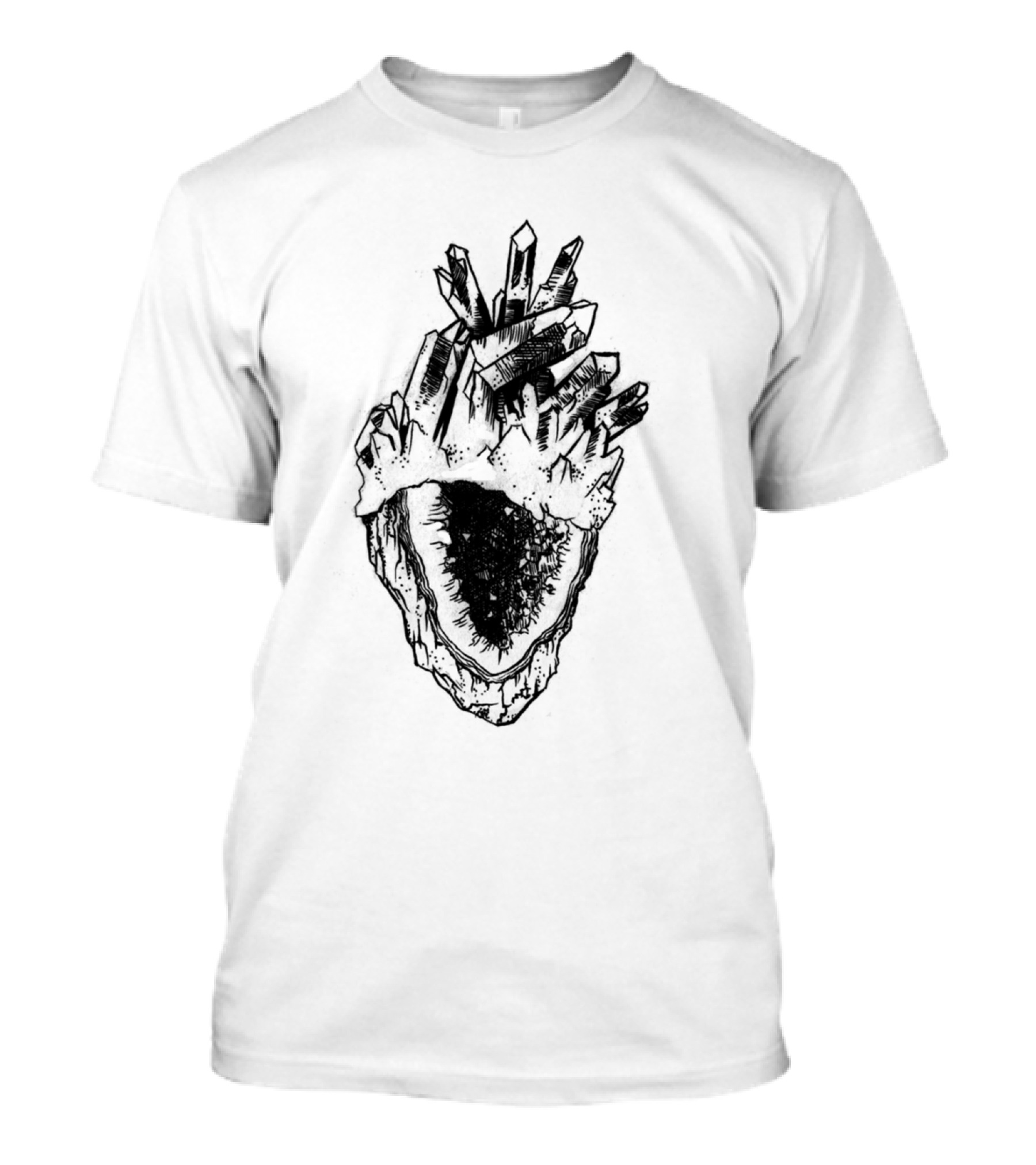 Crystal Heart Shard With Gemstone Anatomy T-Shirt