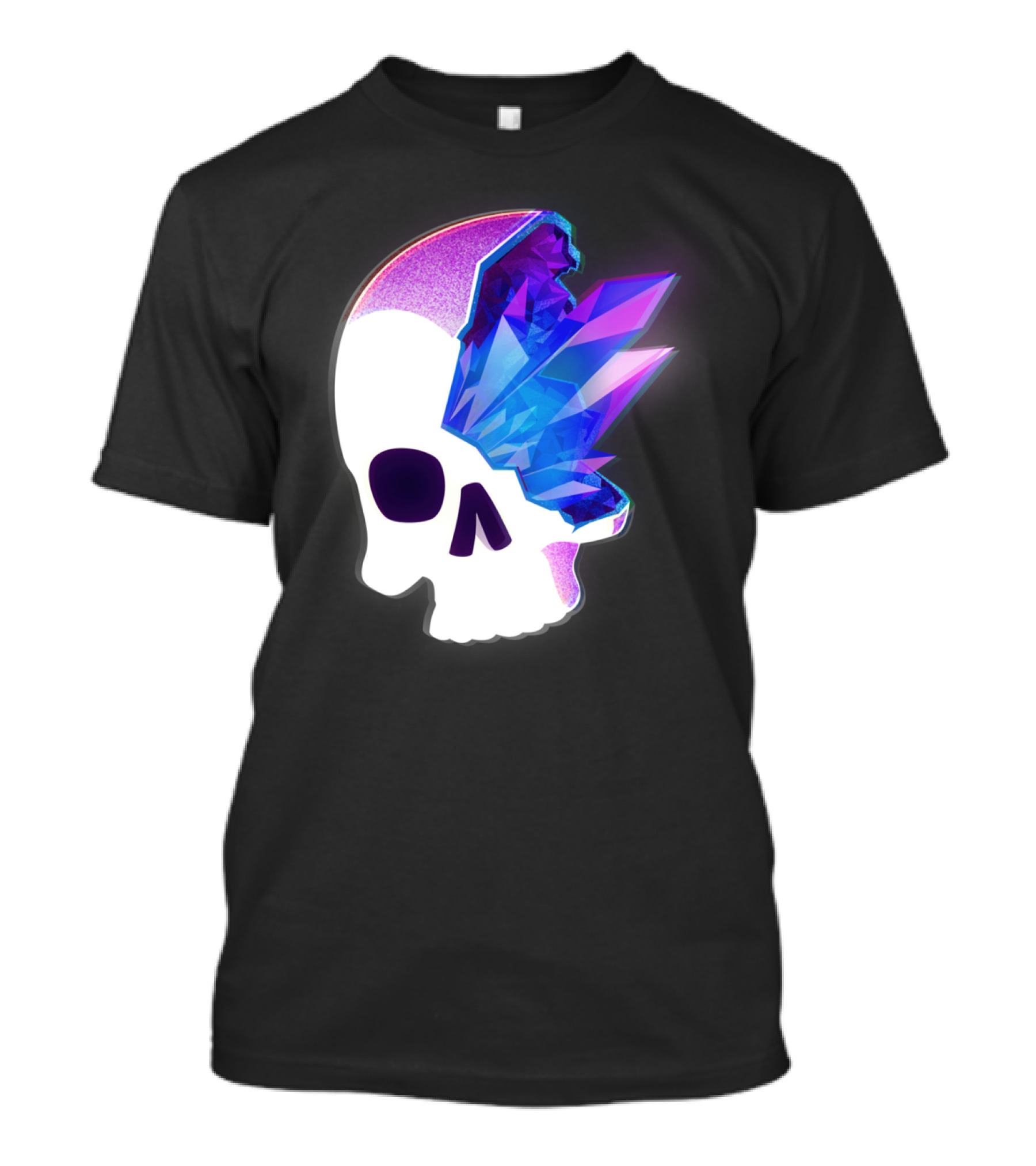 Crystal Skull With Vibrant Geometric Crystal Formation T-Shirt