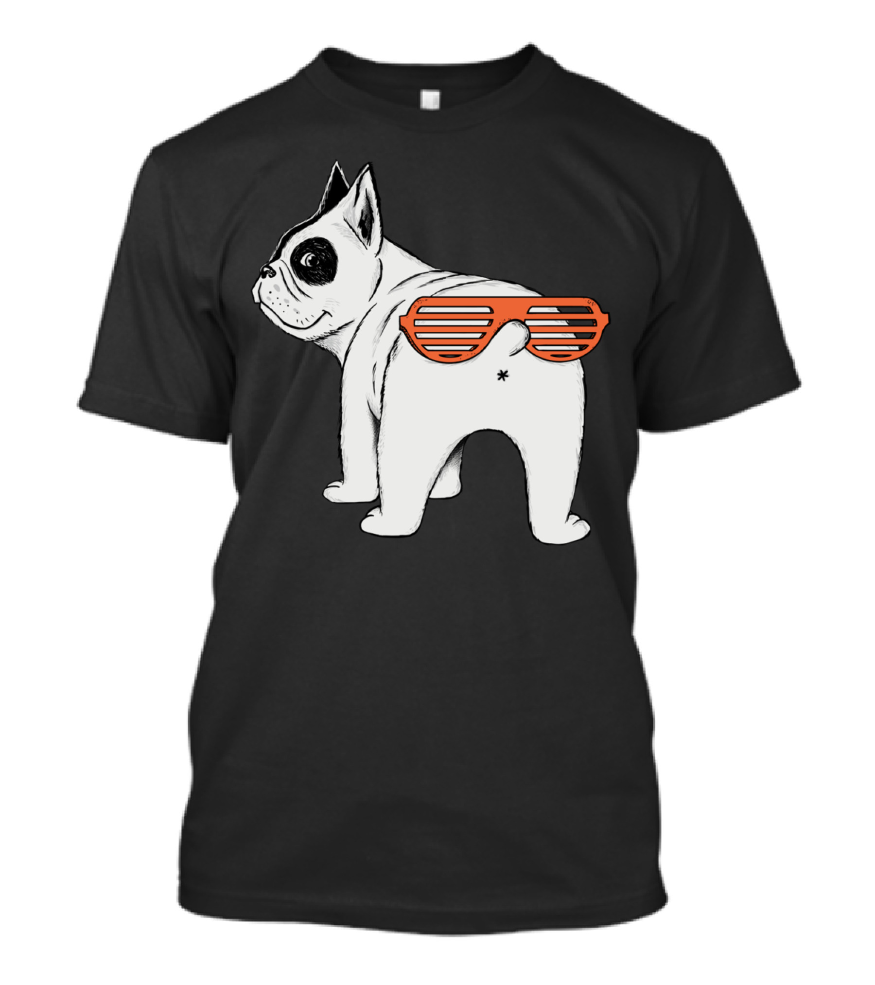 Second Face French Bulldog With Sunglasses Optical Illusion T-Shirt