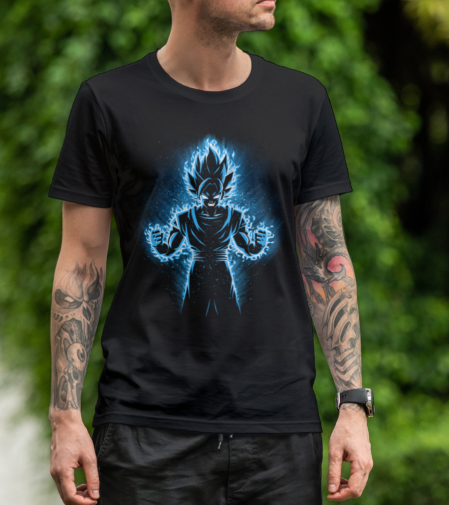 Dragon Ball Super Saiyan God Blue Aura Fire T-Shirt