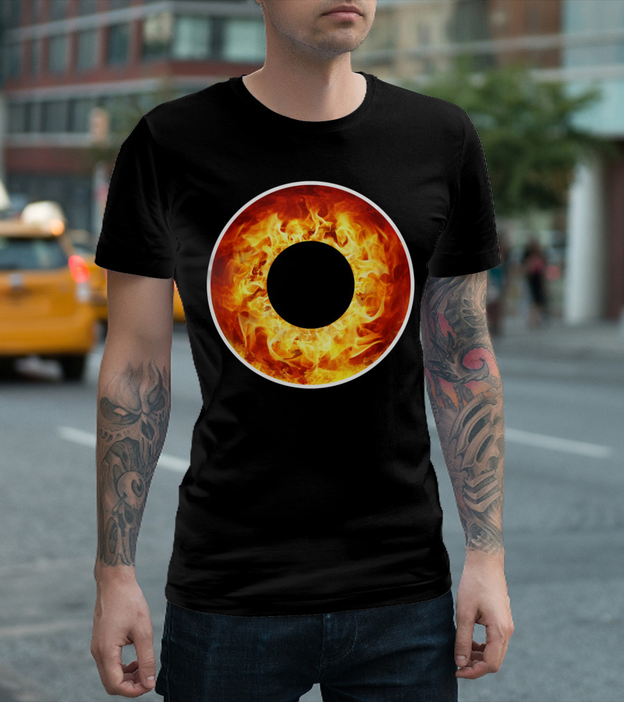 Fire Burning Circle of Flames Eye T-Shirt