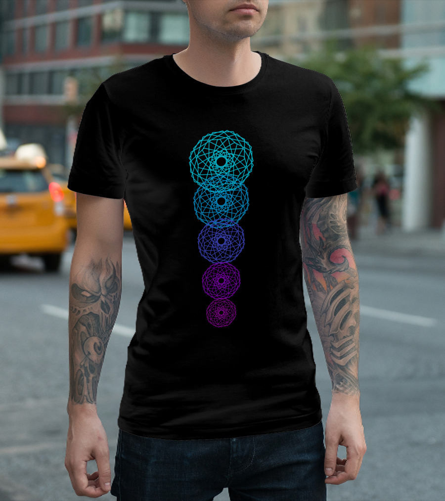 Polygon Gradient Geometric Sphere Array T-Shirt