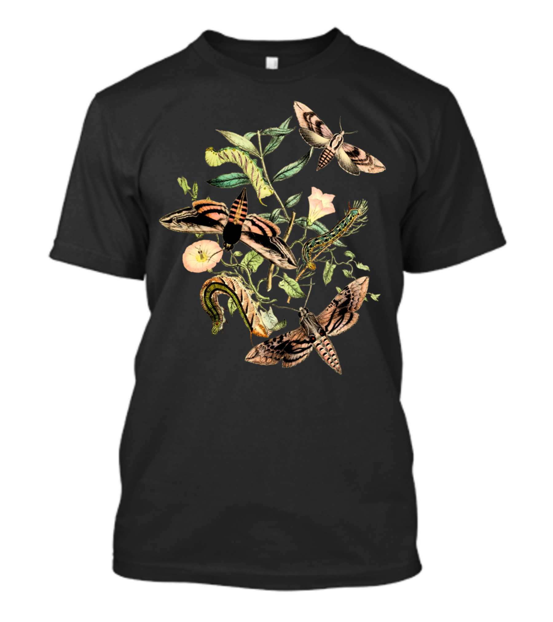 Moths And Caterpillars Among Spring Flowers T-Shirt