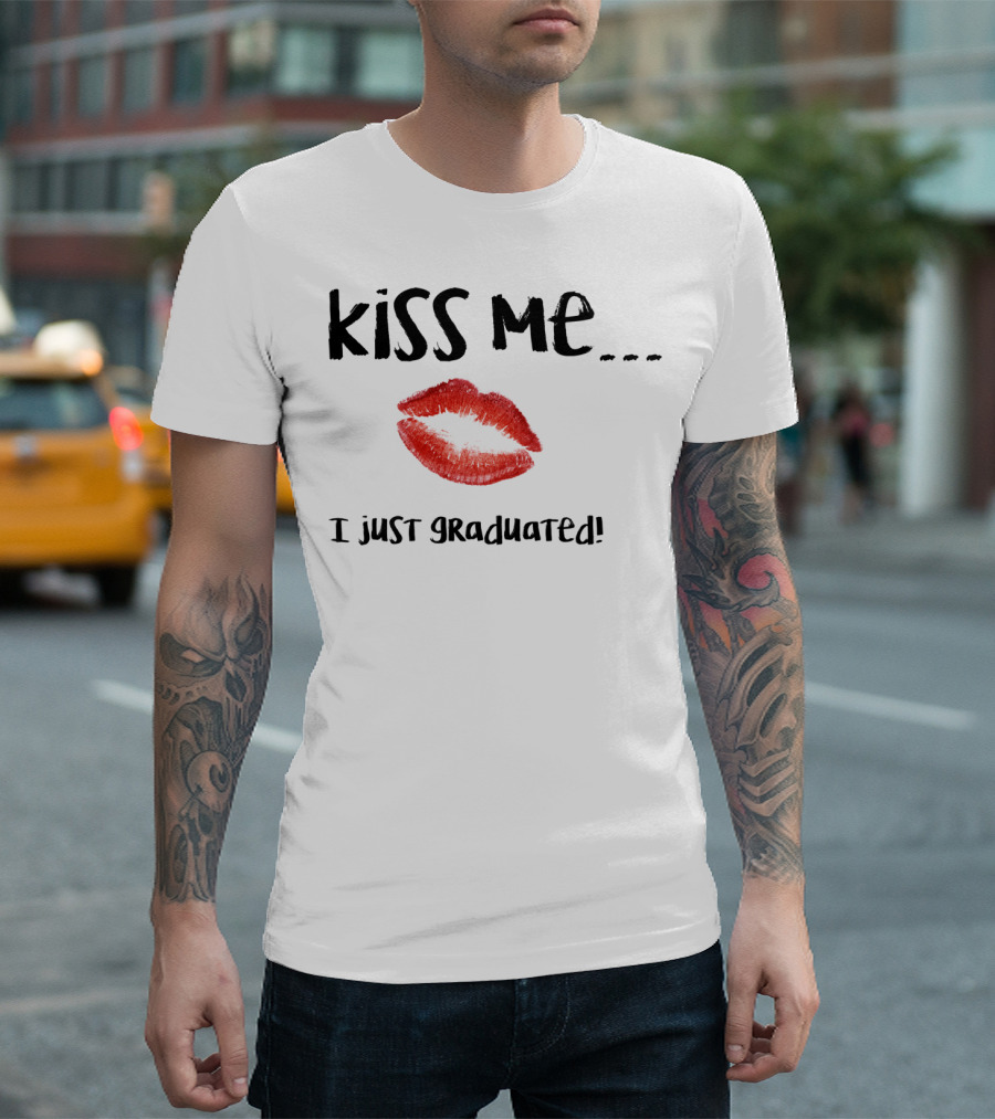 Kiss Me I Just Graduated Red Lips T-Shirt