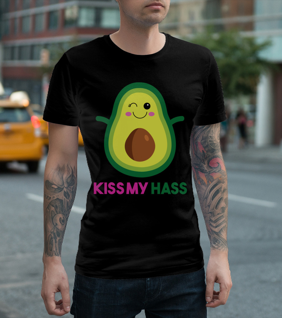 Kiss My Hass Winking Avocado T-Shirt
