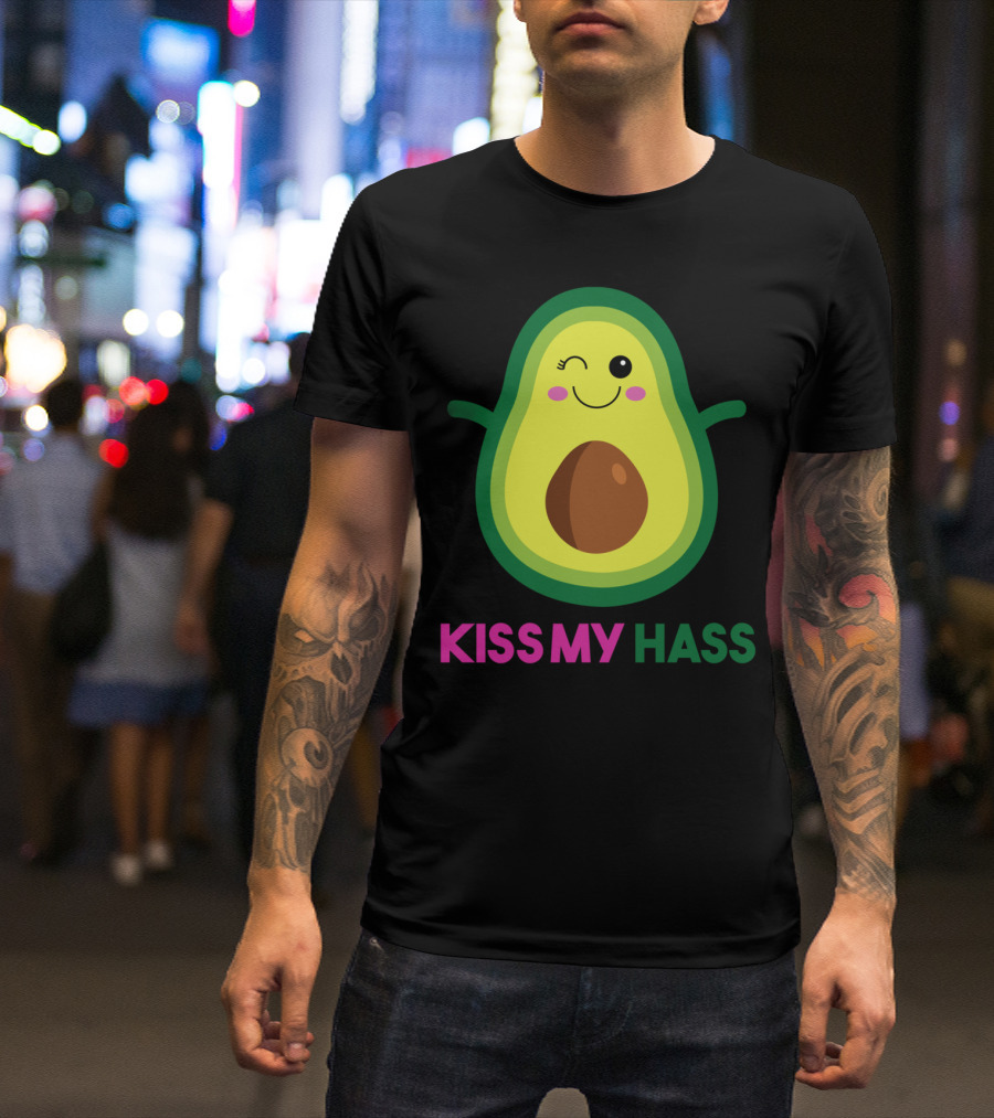 Kiss My Hass Winking Avocado T-Shirt