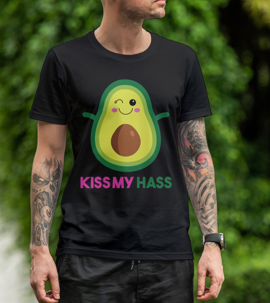 Kiss My Hass Winking Avocado T-Shirt