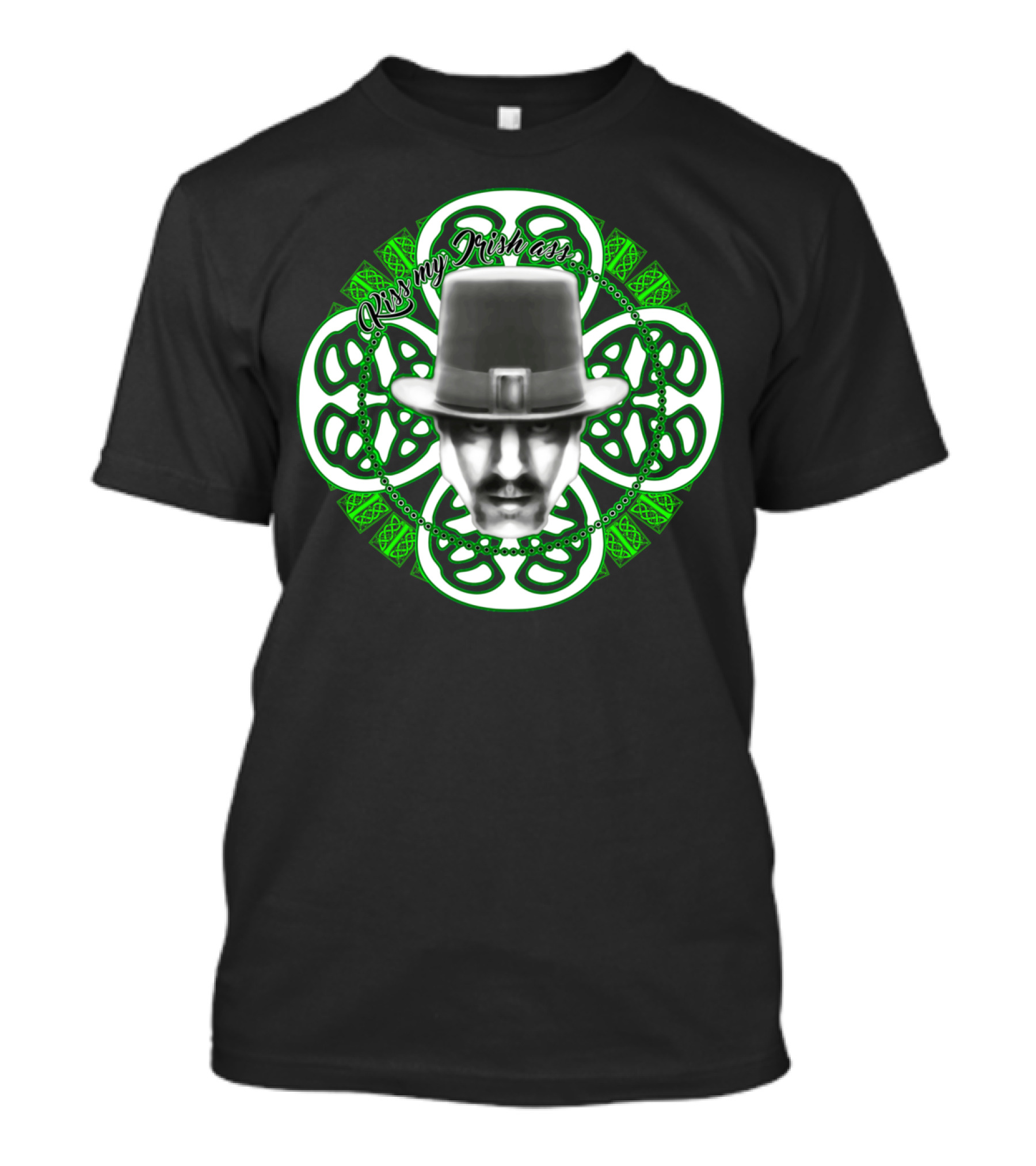 Kiss My Irish Arse Celtic Hat Face T-Shirt
