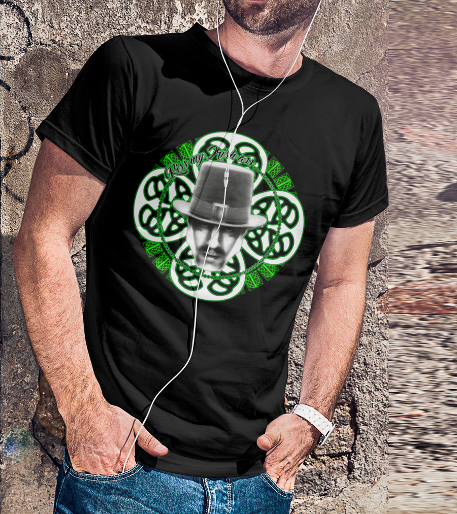 Kiss My Irish Arse Celtic Hat Face T-Shirt