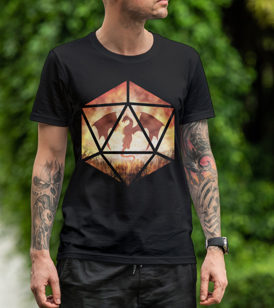 Fiery Dragon Dice T-Shirt