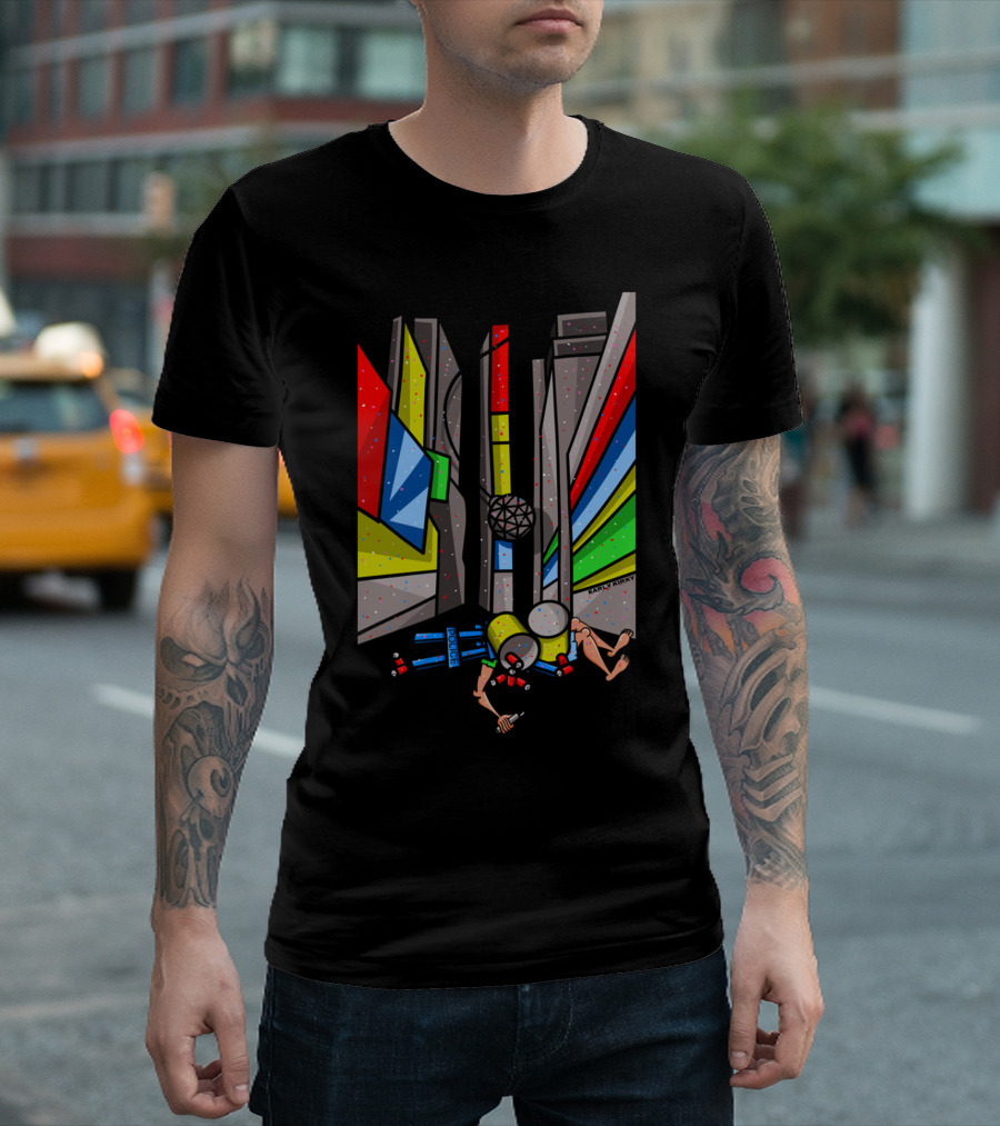 NYC Colorful Abstract Times Square Buildings and Ball Drop T-Shirt