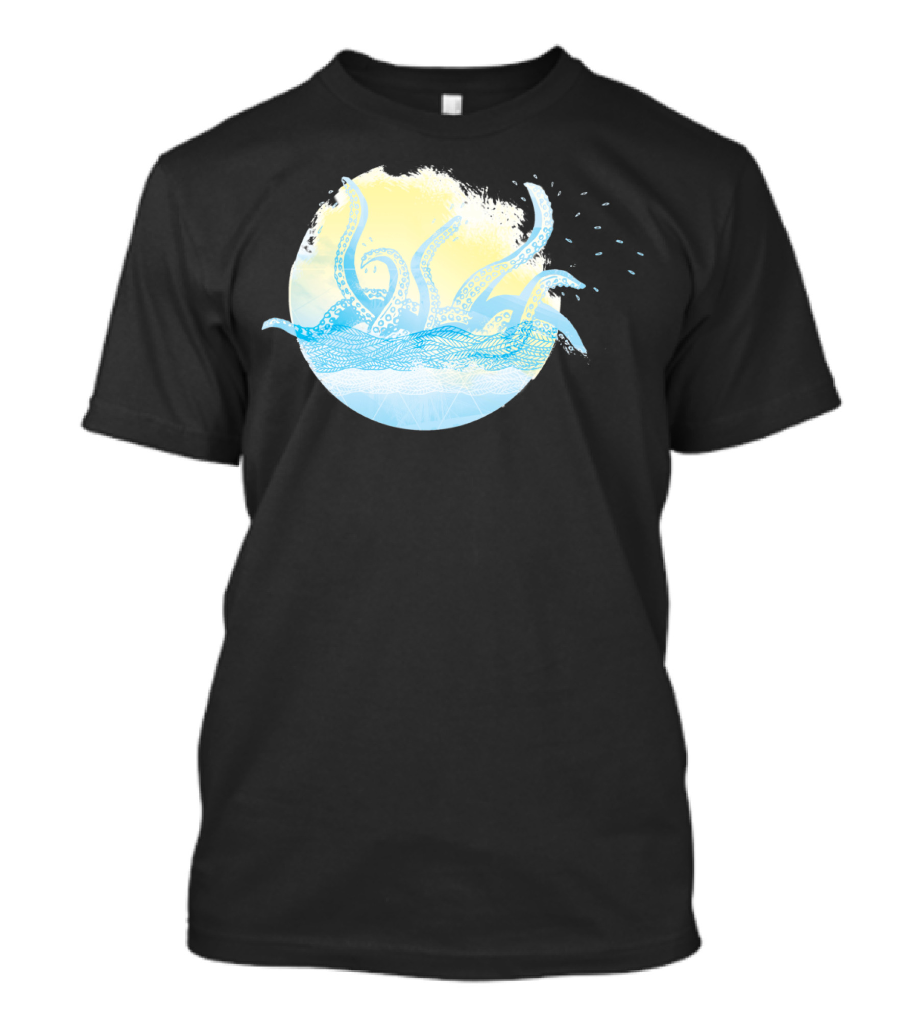 Sunrise Nautical Kraken Ocean Waves T-Shirt