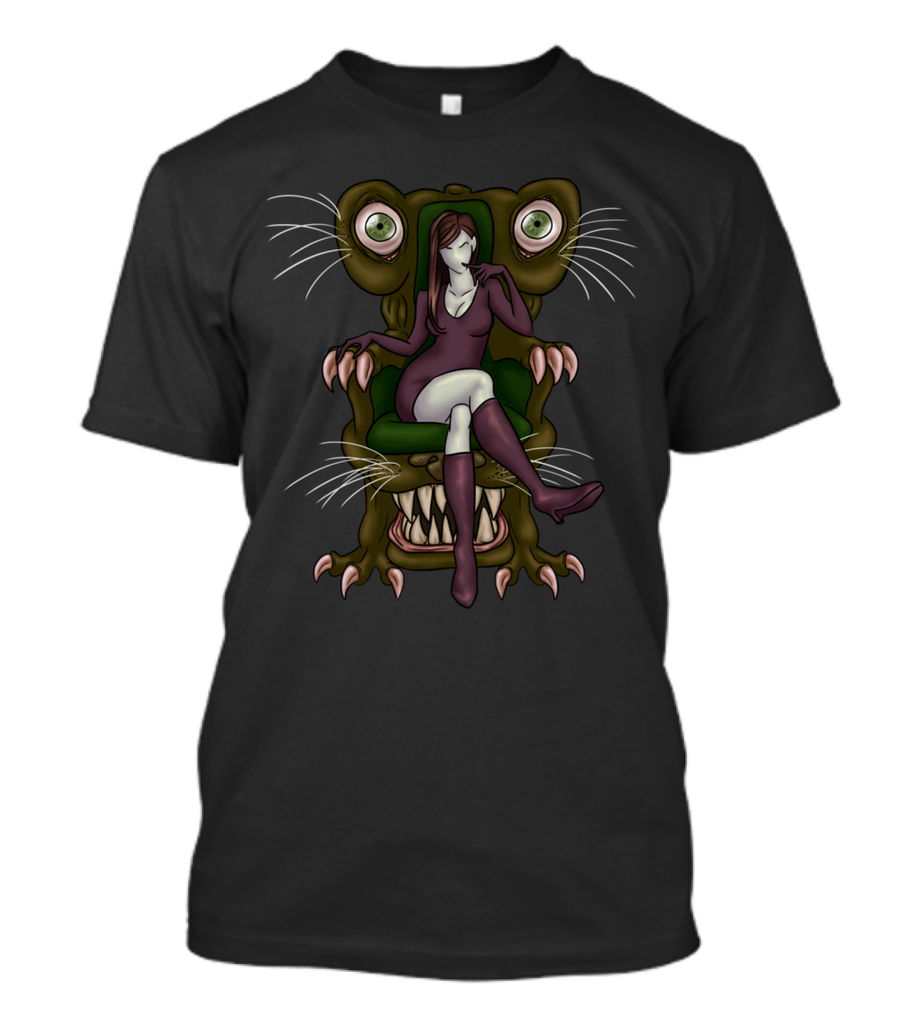 Living Creature Throne Chair With Woman In Purple Dress And Boots T-Shirt