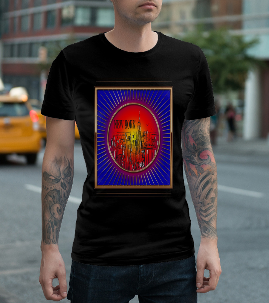 New York Skyline Vintage Sunset T-Shirt