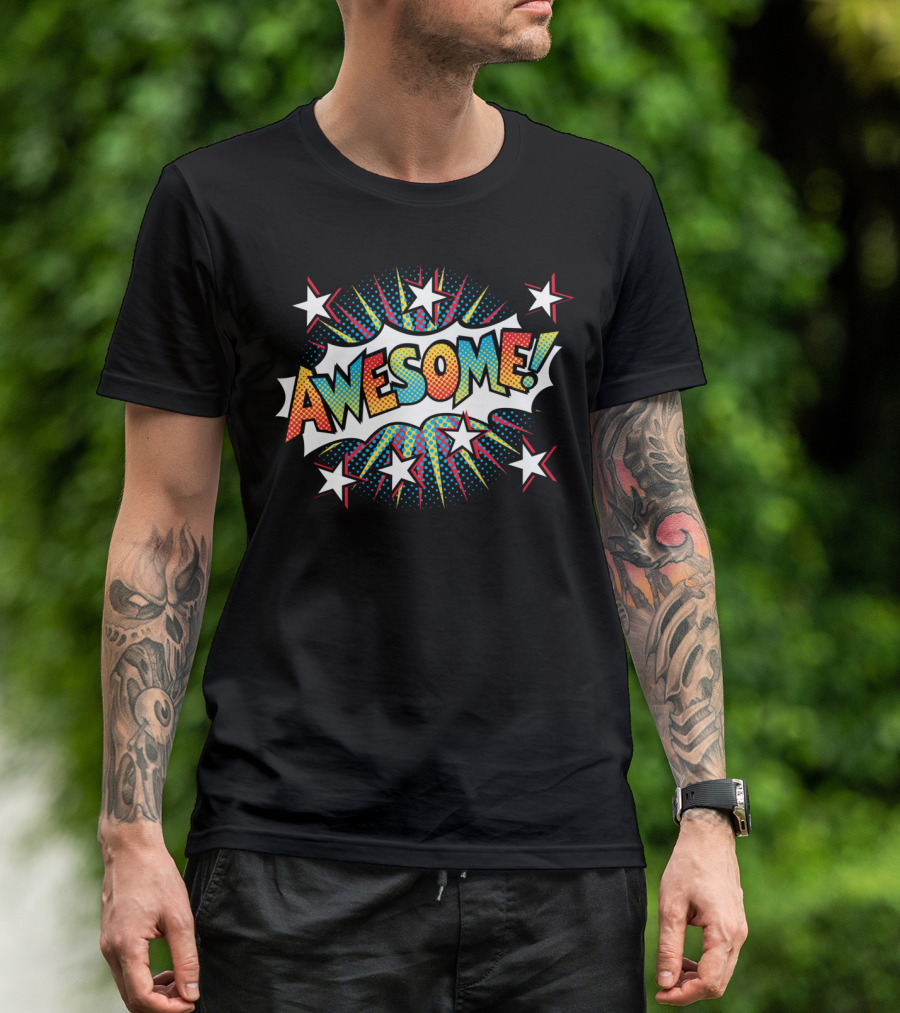 AWESOME Comic Pop Art Burst With Stars T-Shirt