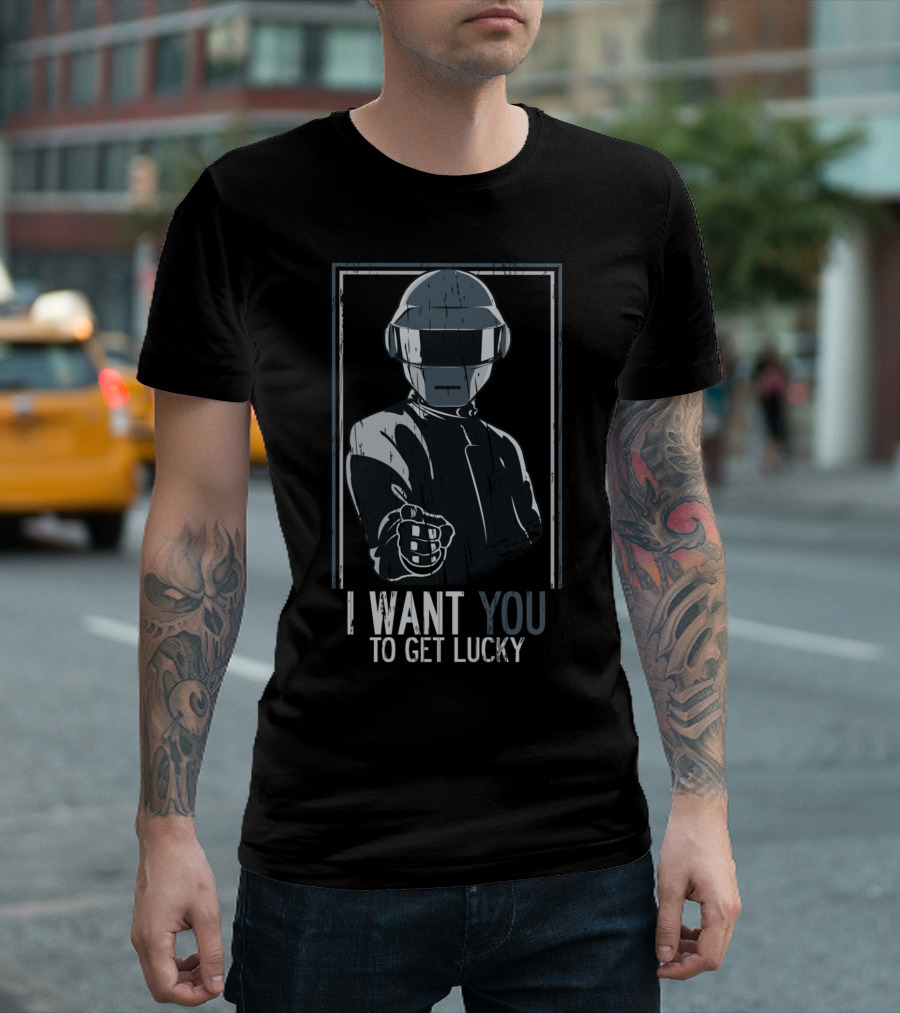 I Want You Daft Punk Robot Helmet Get Lucky T-Shirt