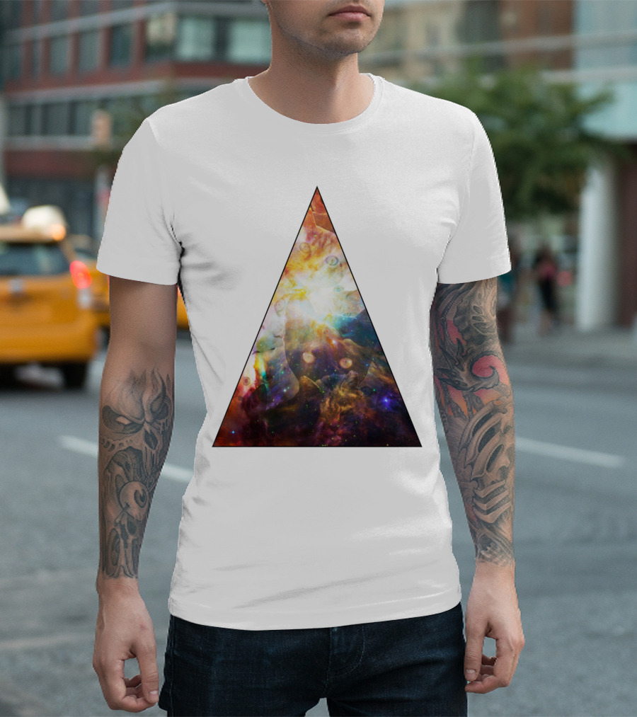 Kitty Galaxy Cosmic Triangle T-Shirt