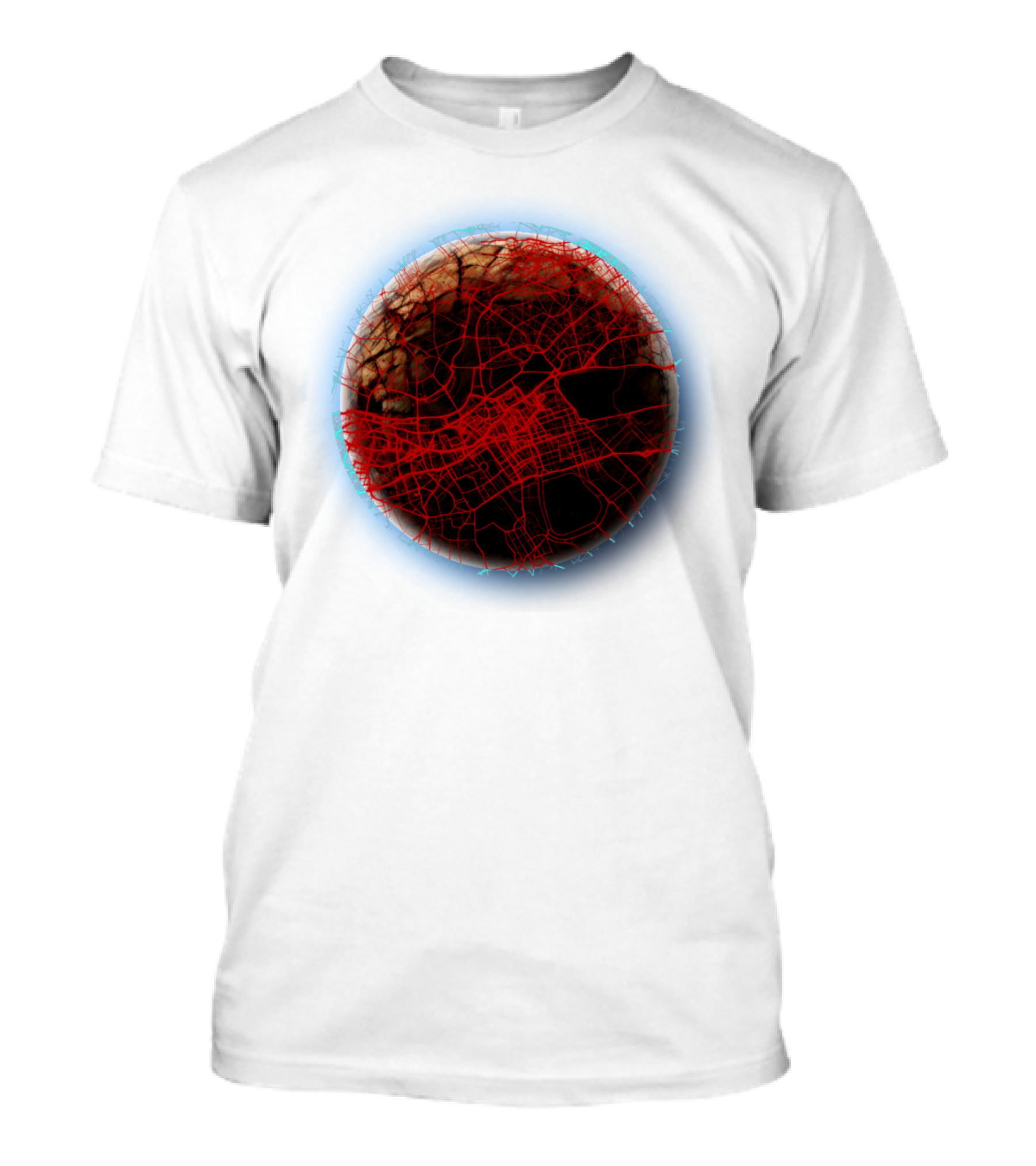 Other Worlds Planetary Network With Blue Aura T-Shirt