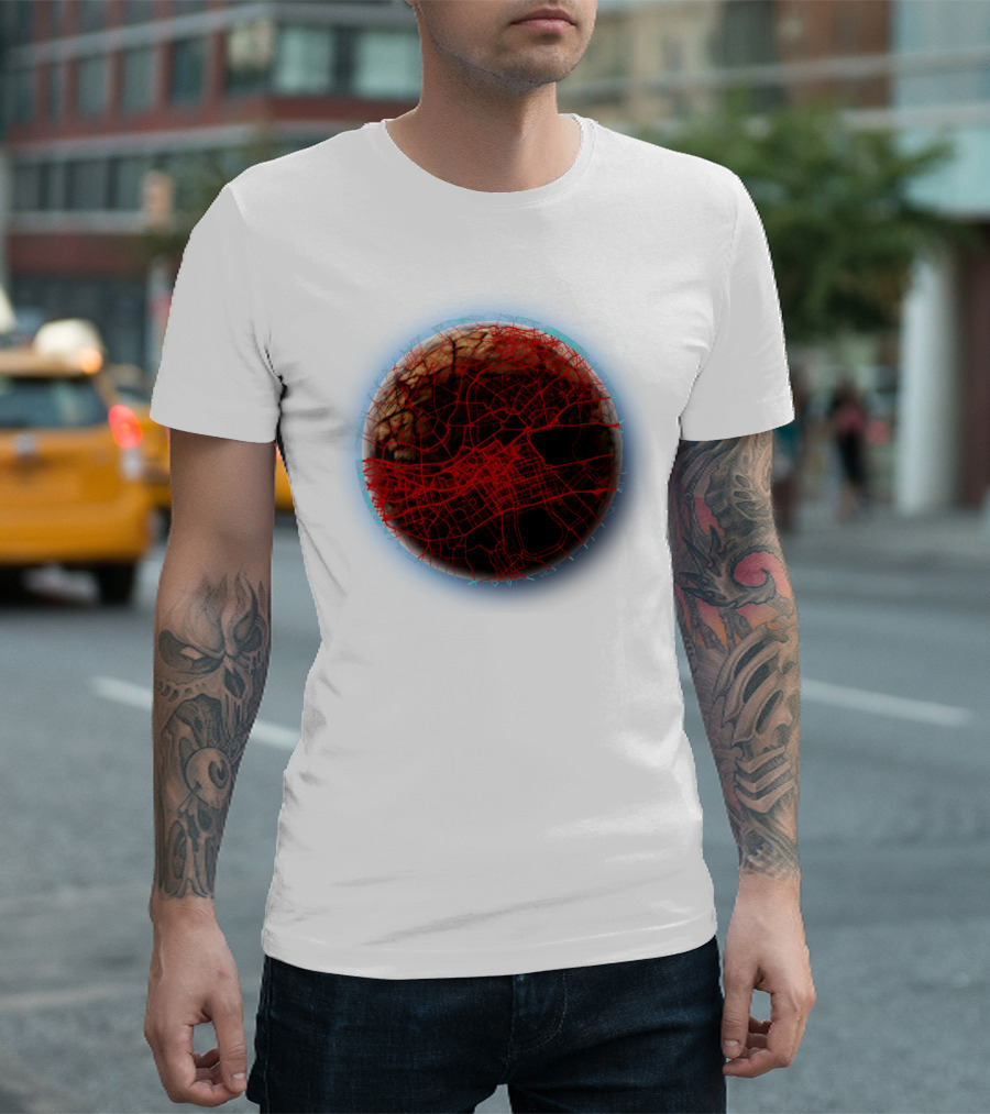 Other Worlds Planetary Network With Blue Aura T-Shirt