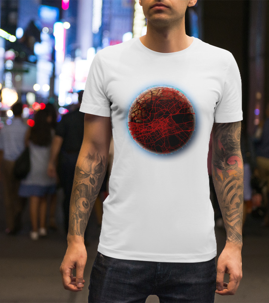 Other Worlds Planetary Network With Blue Aura T-Shirt