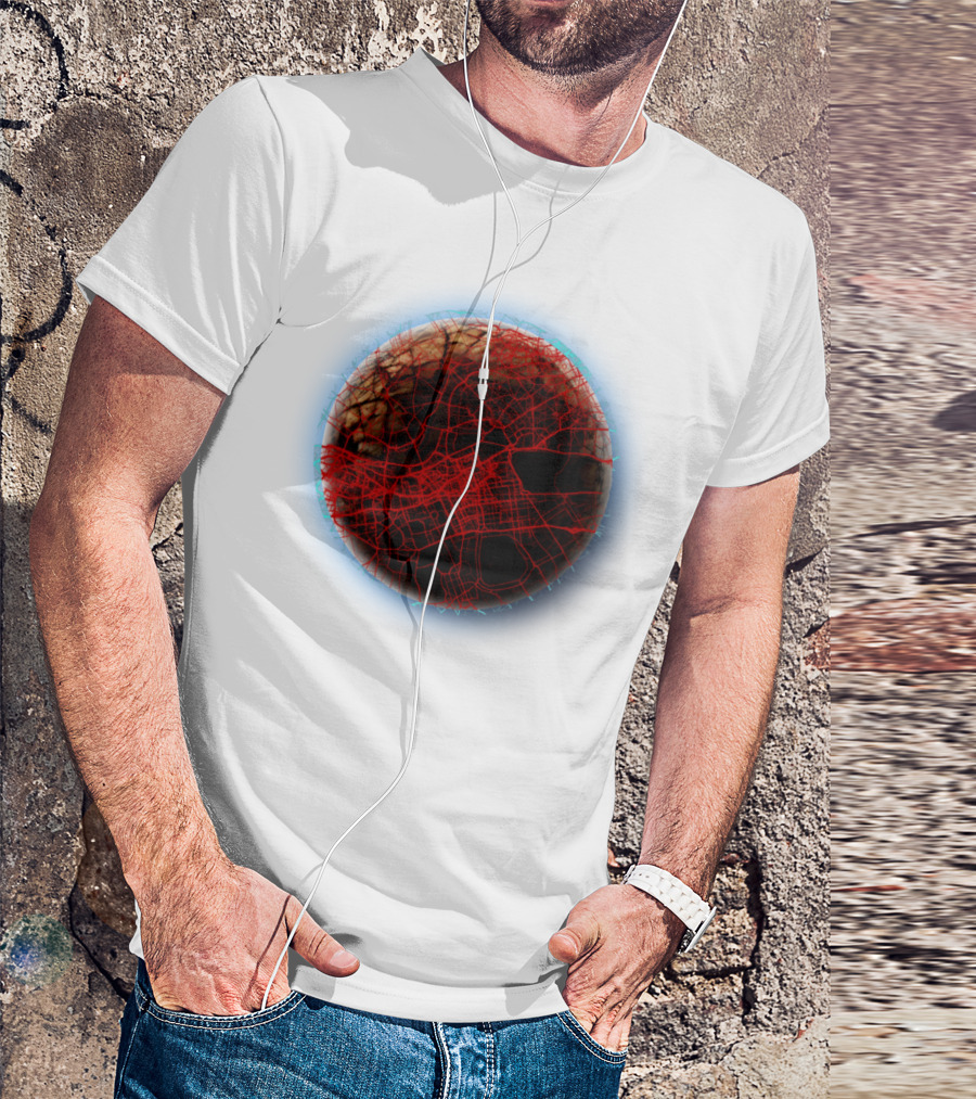 Other Worlds Planetary Network With Blue Aura T-Shirt