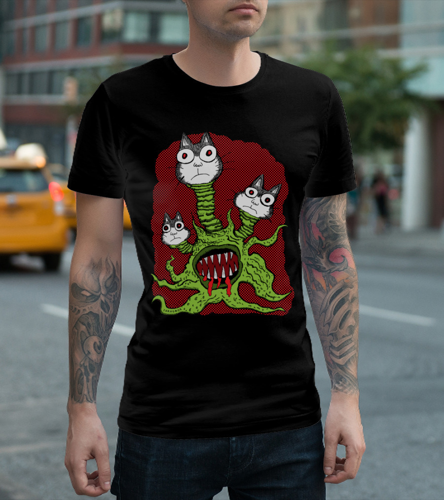 Kitty Monster Jakemon Red-Eyed Creature With Tentacles T-Shirt