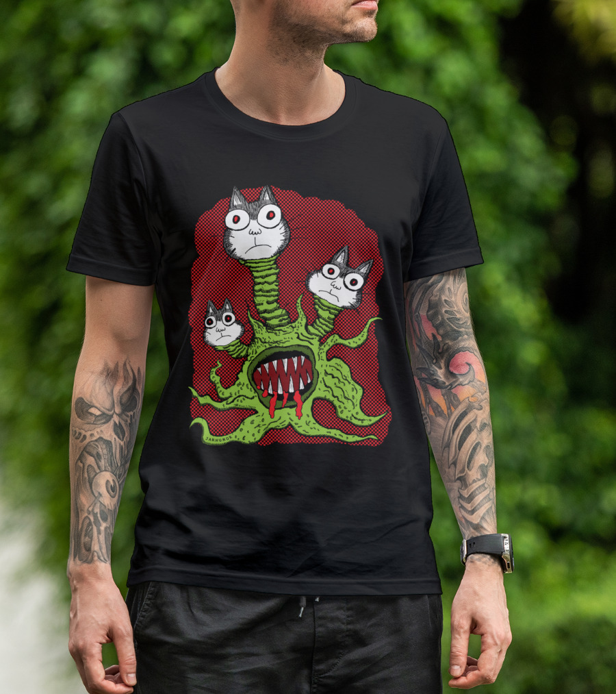 Kitty Monster Jakemon Red-Eyed Creature With Tentacles T-Shirt