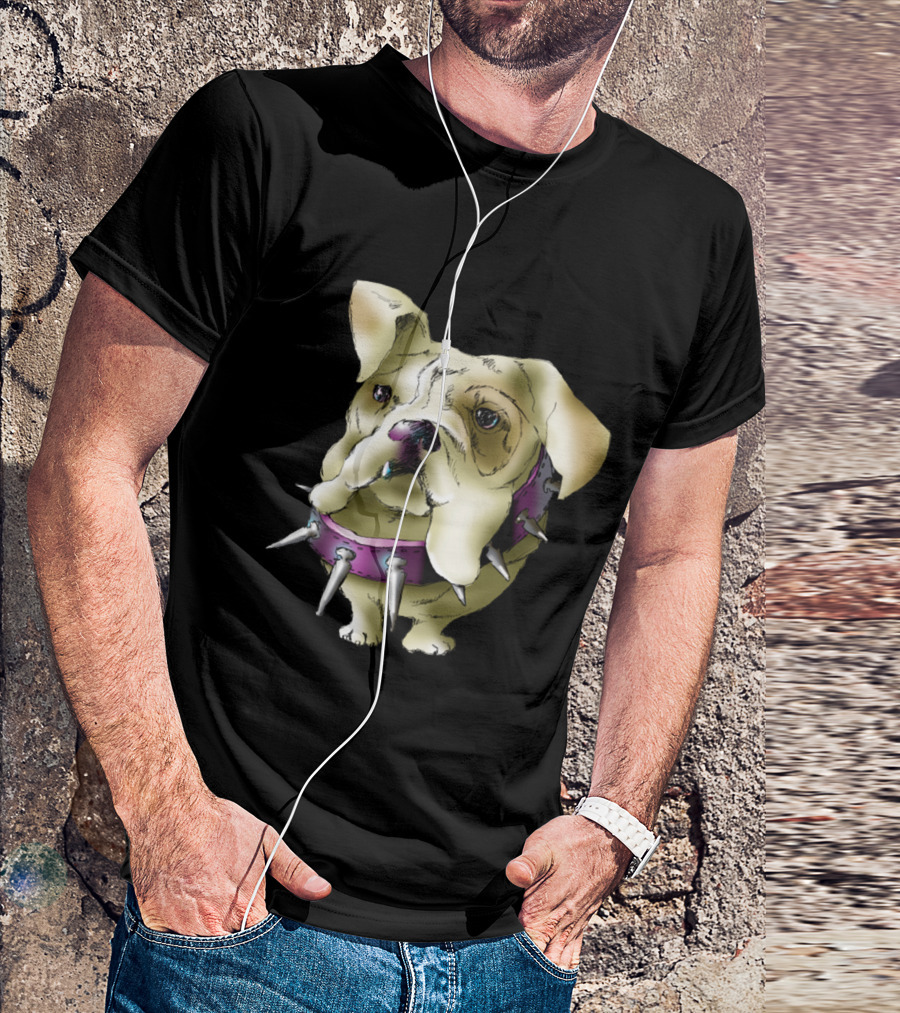 SERGEANT HENRY THE BULLDOG SPiked Collar Bulldog T-Shirt