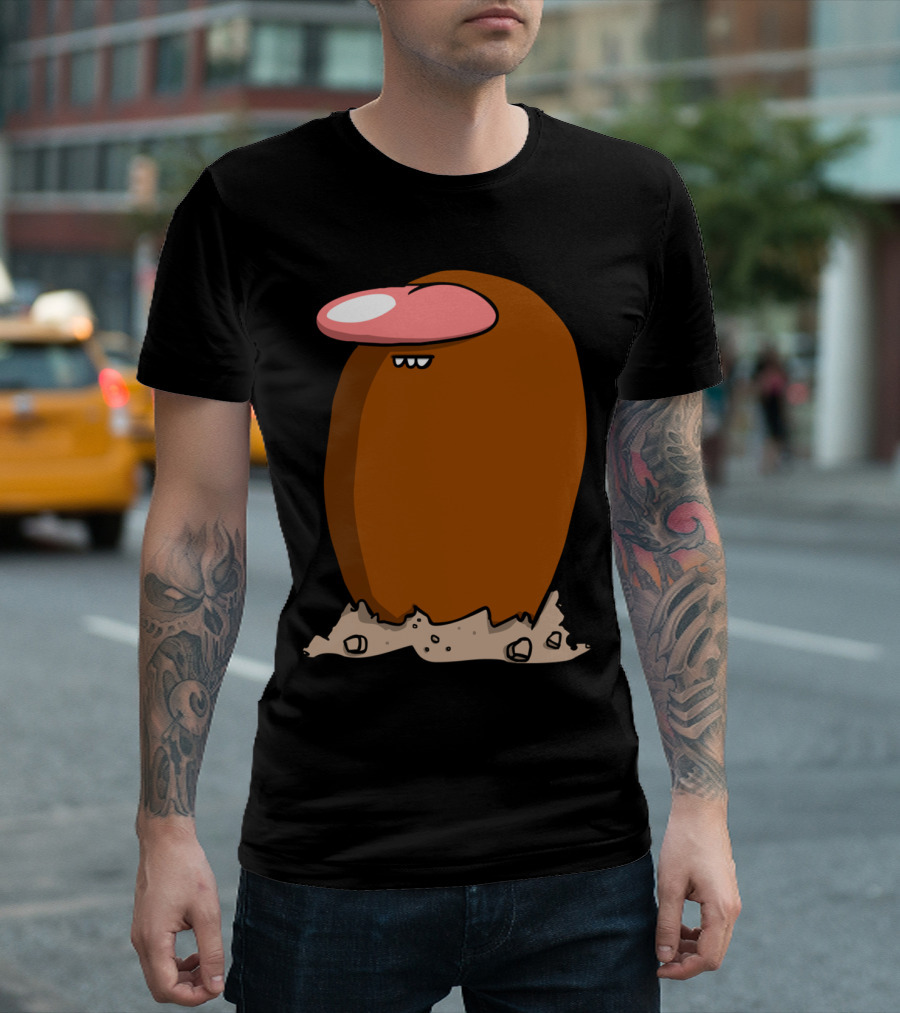 Diglett Pop Culture Icon Brown Creature Earthy Charm T-Shirt