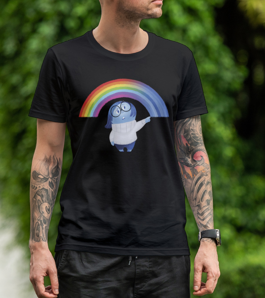 Shades Of Blue Sadness Under Rainbow T-Shirt
