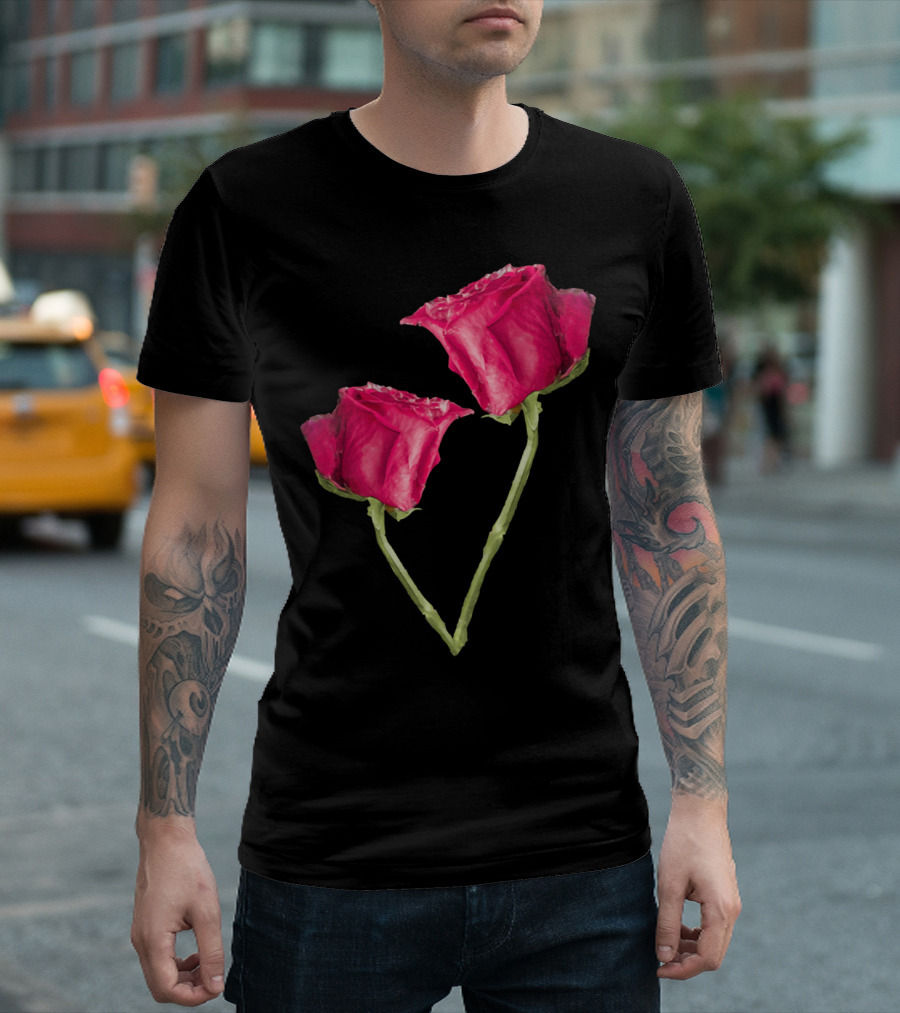Red Roses Dual Bloom Photo T-Shirt