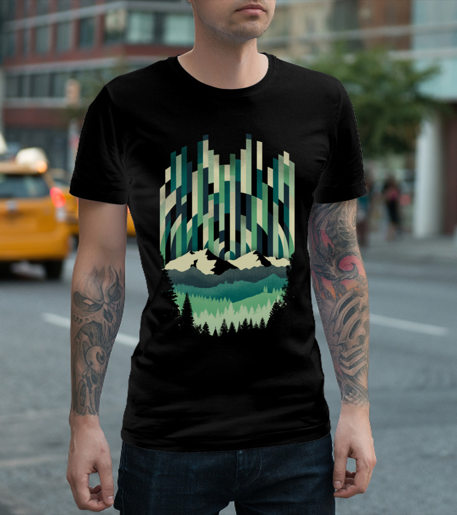 Sunset In Vertical Winter Scenic Mountain Forest T-Shirt