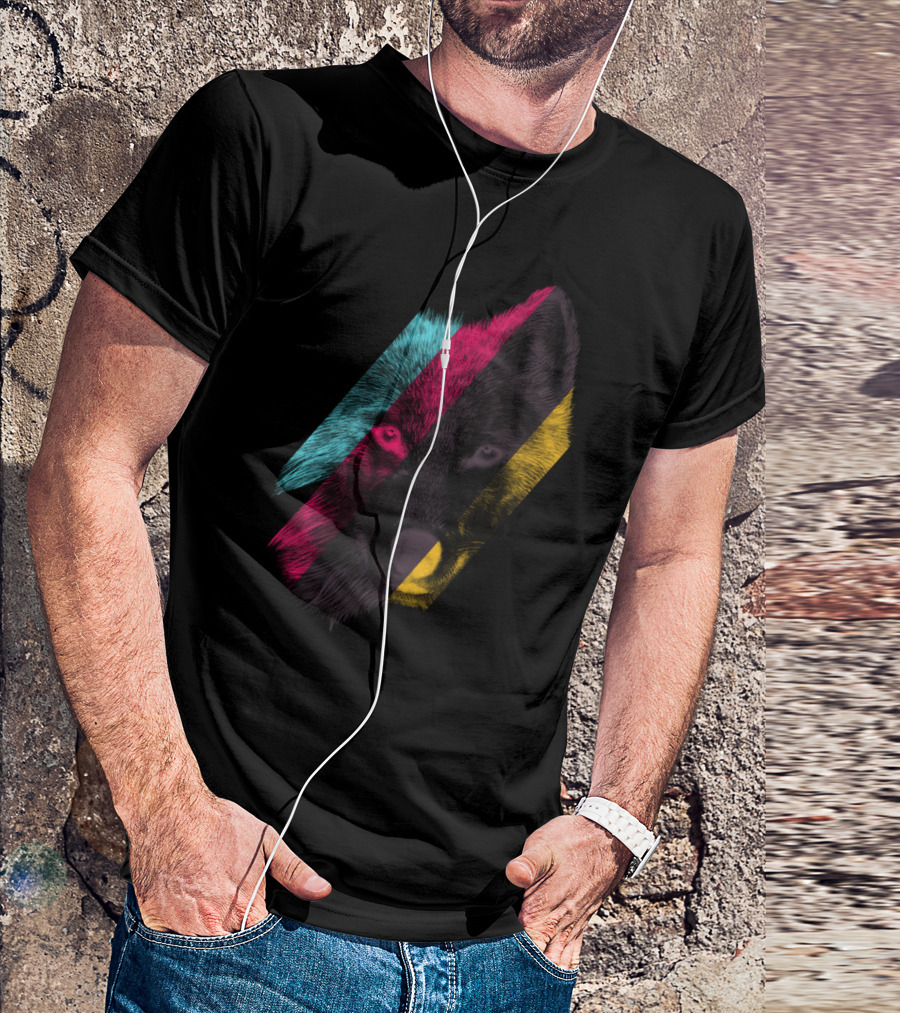 Wild Vibrant Wolf Stripes T-Shirt