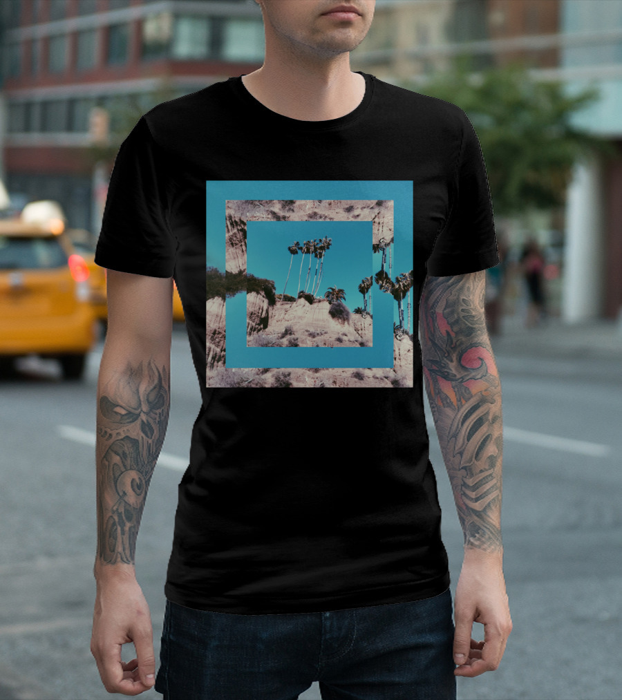 Wild West Desert Palms Landscape Squares T-Shirt